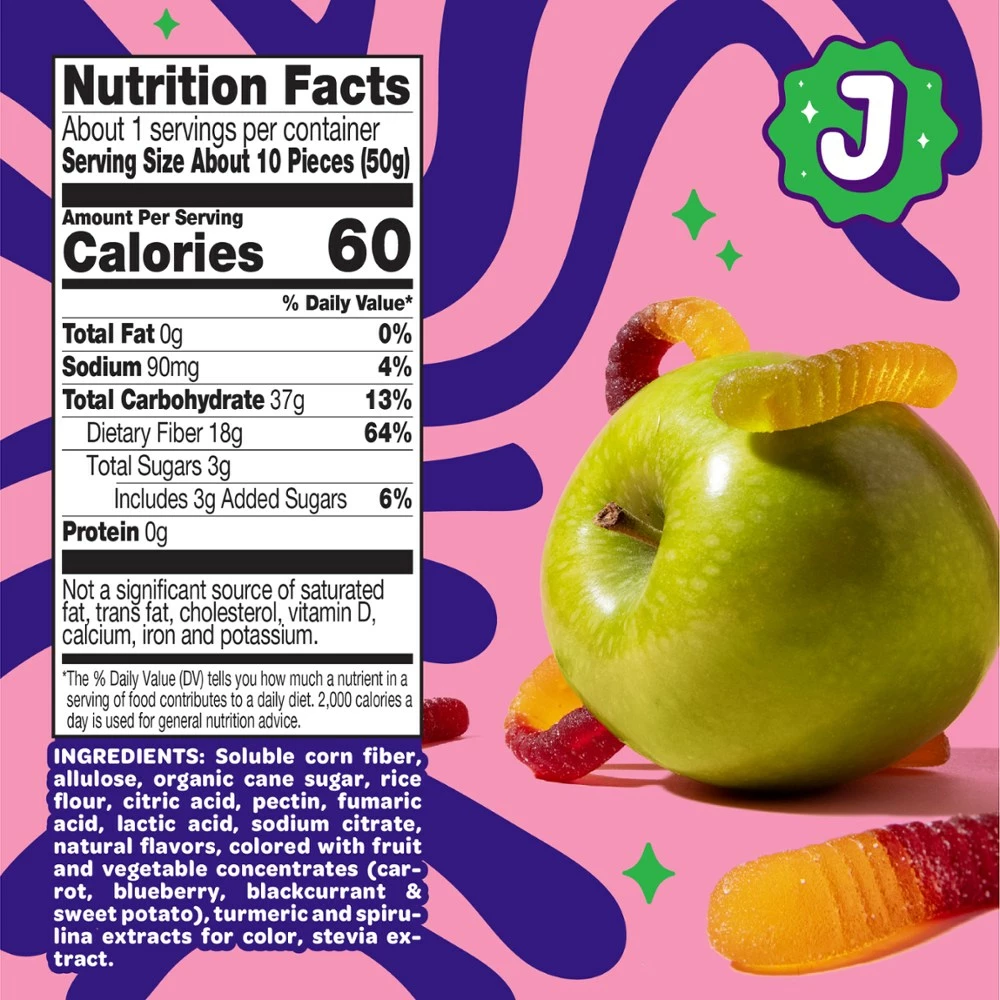 JOYRIDE Low Sugar Sour Worms - 1.8 oz. - Assorted - Image 2