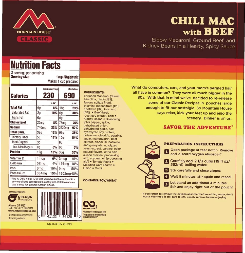 Mountain House Classic Chili Mac with Beef - 3 Servings - Image 2