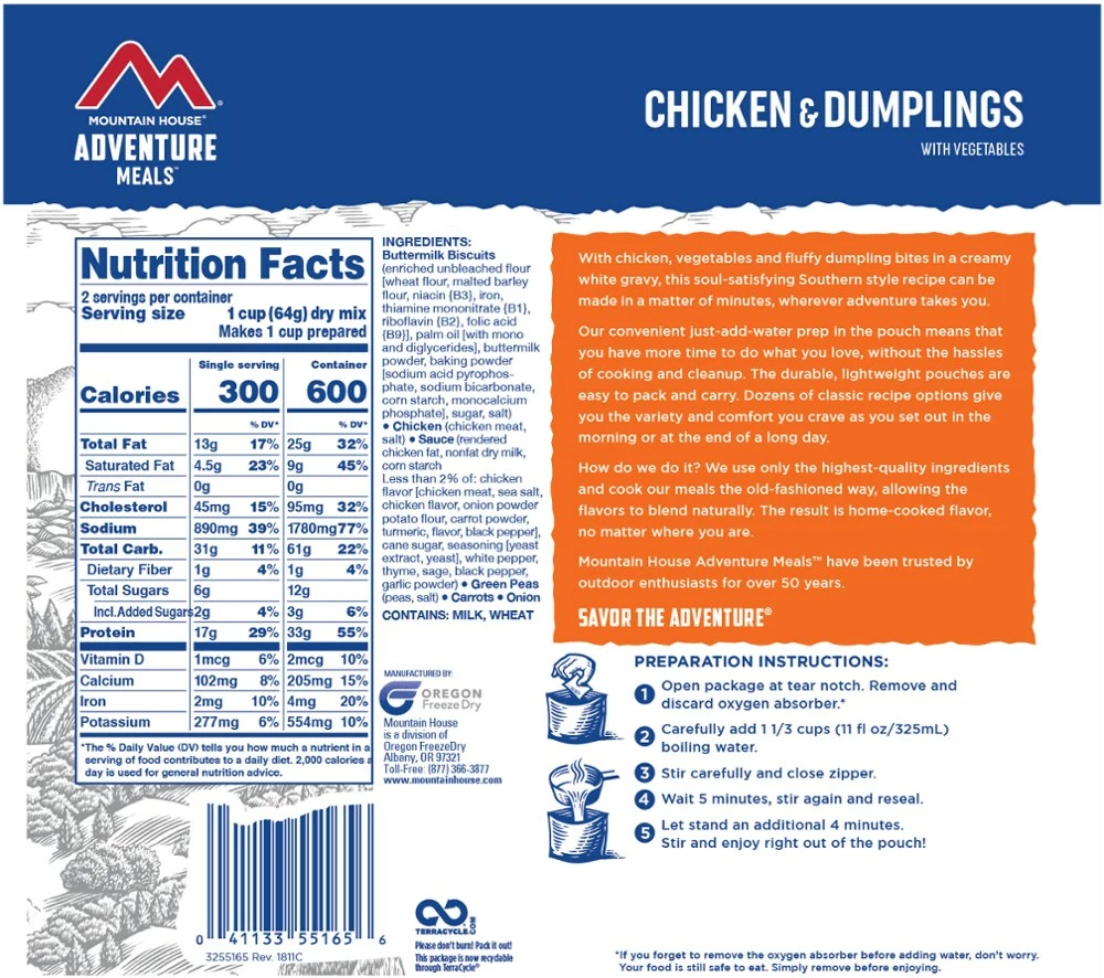 Mountain House Chicken and Dumplings - 2 Servings - Image 2