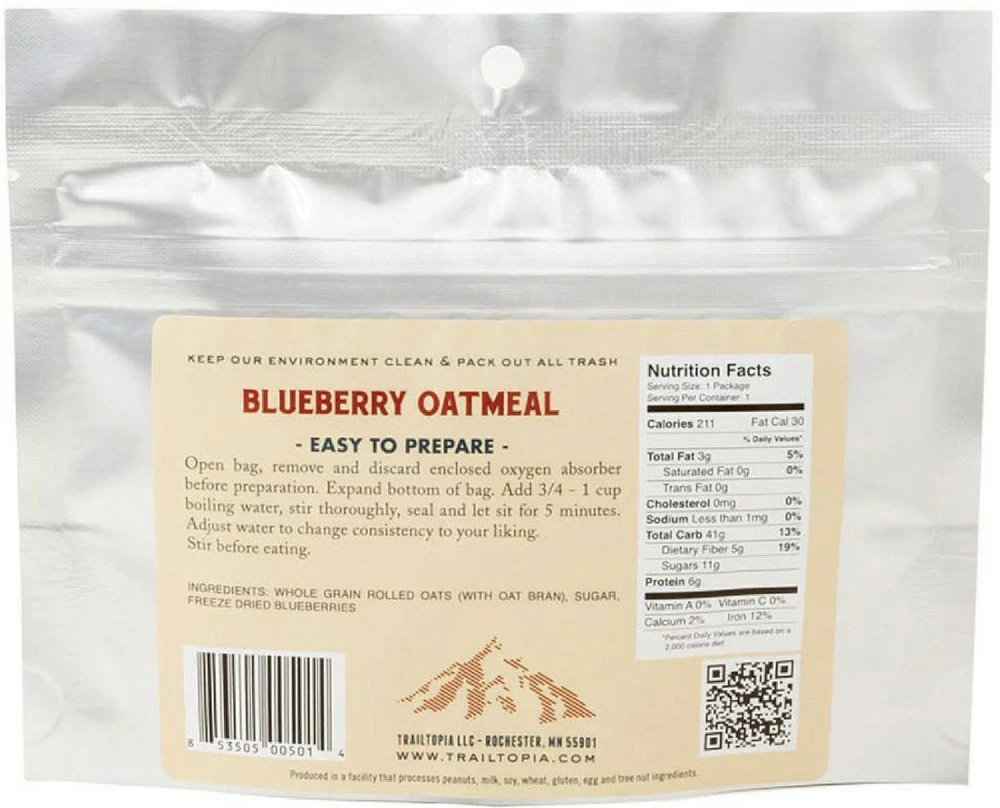 Trailtopia Blueberry Oatmeal - 1 Serving - None - Image 2
