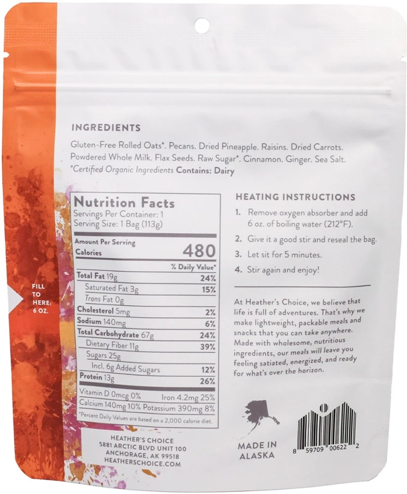 Heather's Choice Morning Glory Oatmeal - 1 Serving - None - Image 2