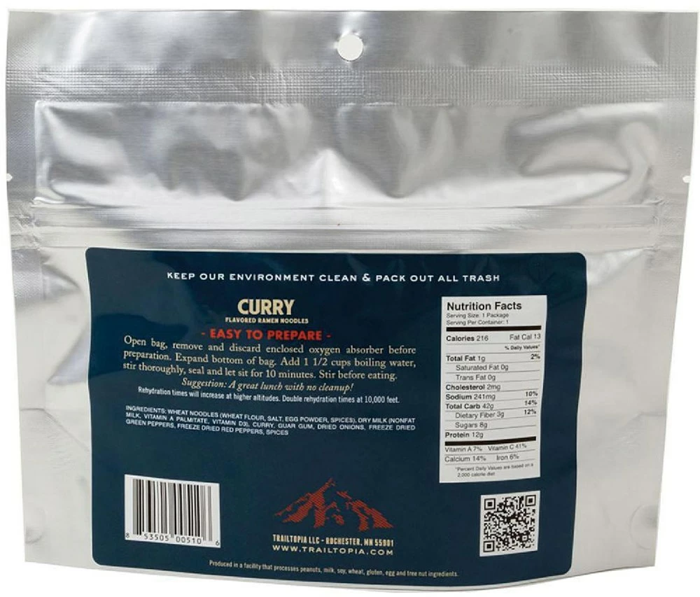 Trailtopia Curry Ramen Noodles - 1 Serving - None - Image 2