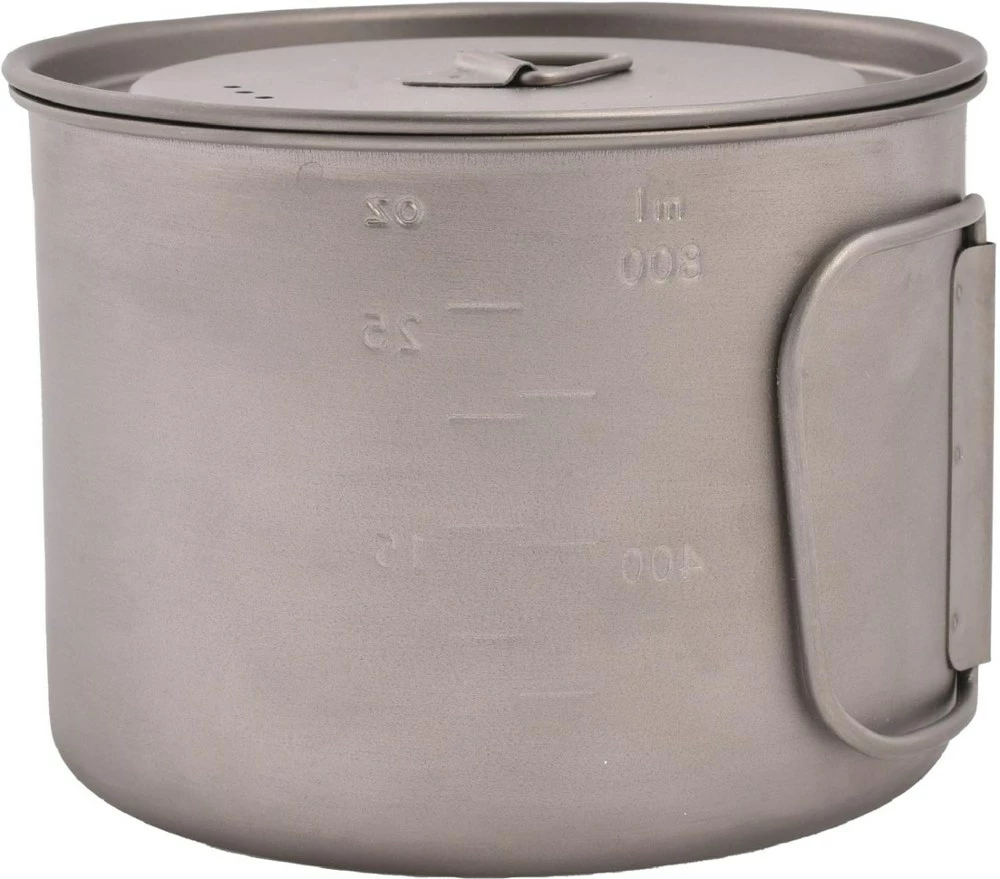 OliCamp Titanium Space Saver Pot with Lid - 900 ml