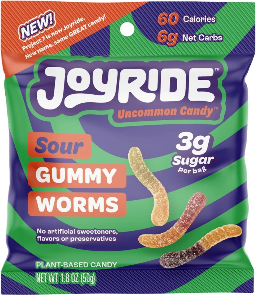 JOYRIDE Low Sugar Sour Worms - 1.8 oz. - Assorted
