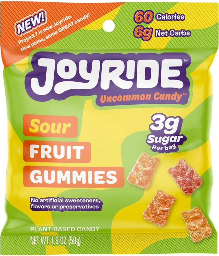 JOYRIDE Low Sugar Sour Fruit Gummies - 1.8 oz. - Assorted