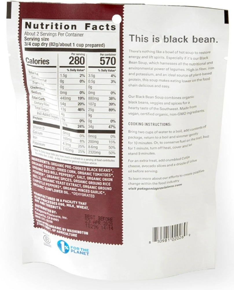 Patagonia Provisions Organic Black Bean Soup - 2 Servings - Image 2