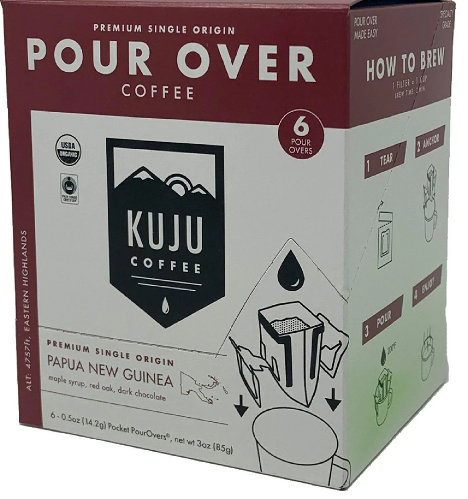Kuju Coffee Single Origin Single-Serve Pour Over Coffee - Package of 6
