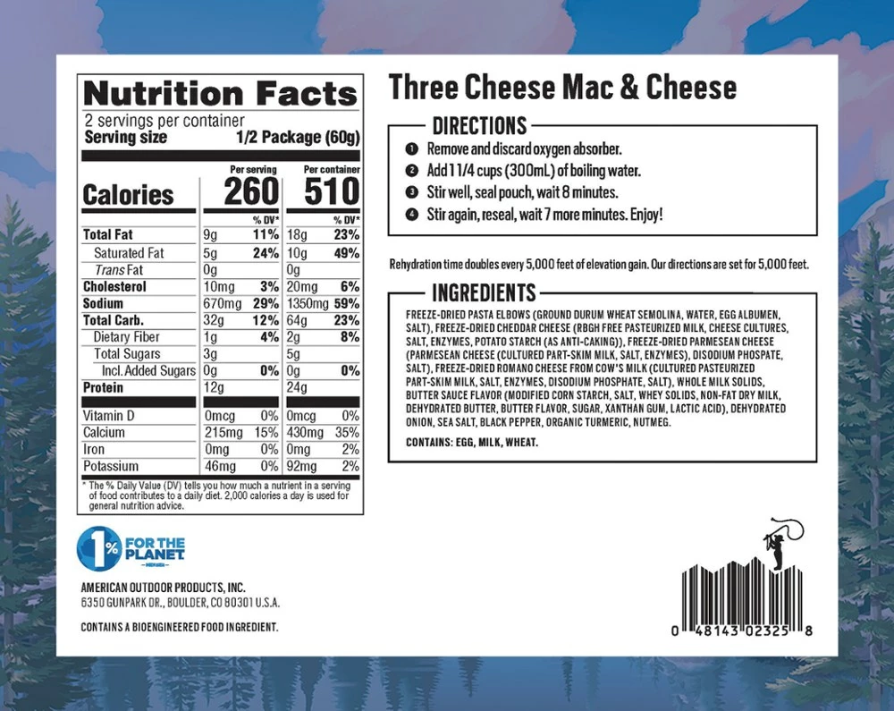 Backpacker's Pantry Three Cheese Mac & Cheese - 2 Servings - Image 3