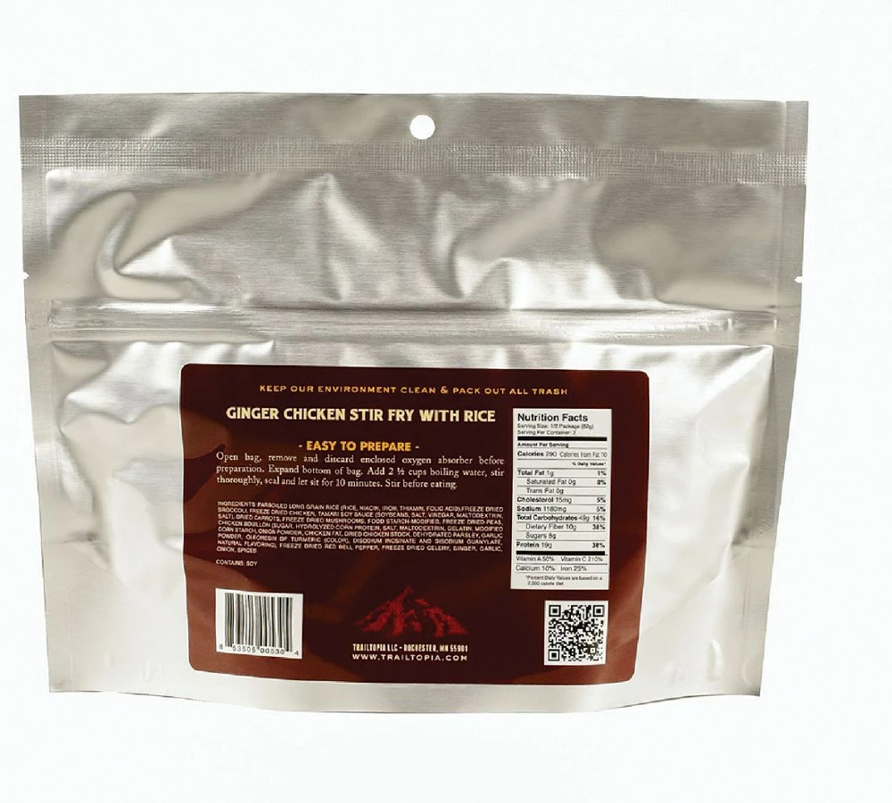 Trailtopia Ginger Chicken Stir Fry with Rice - 2 Servings - None - Image 2