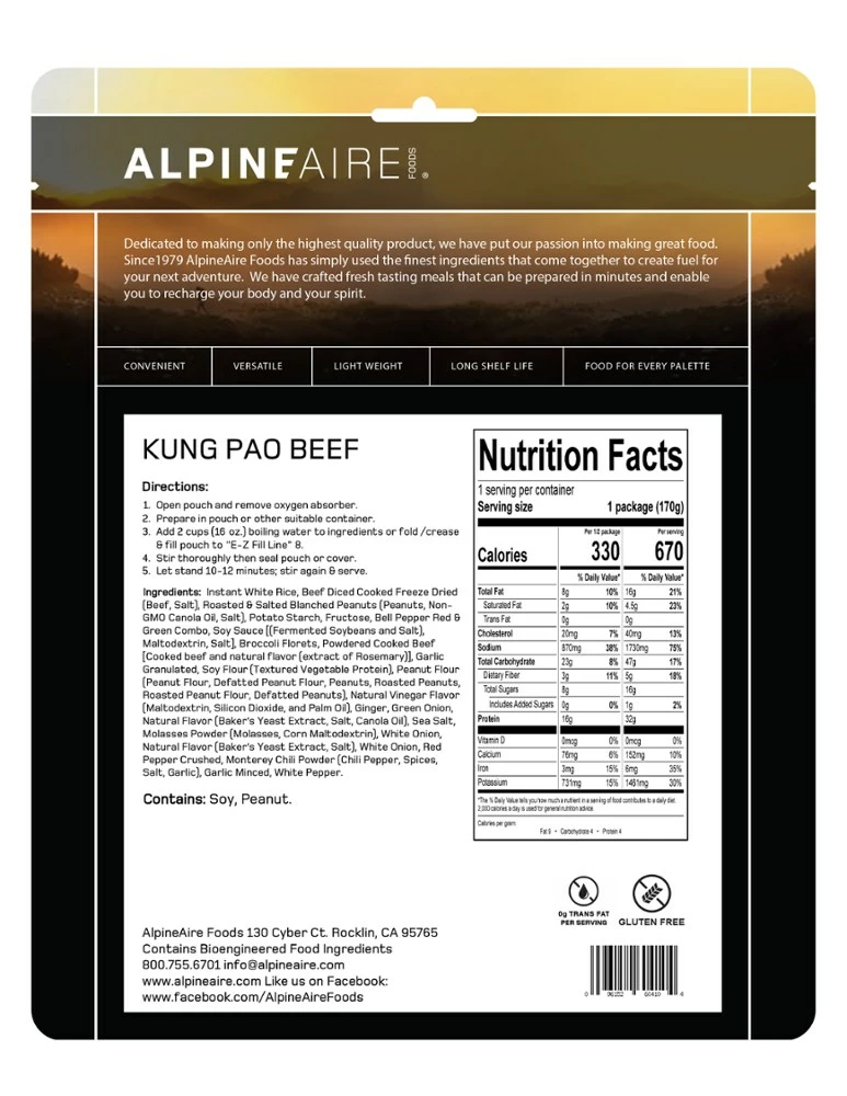 AlpineAire Foods Kung Pao Beef - 1 Serving - None - Image 3