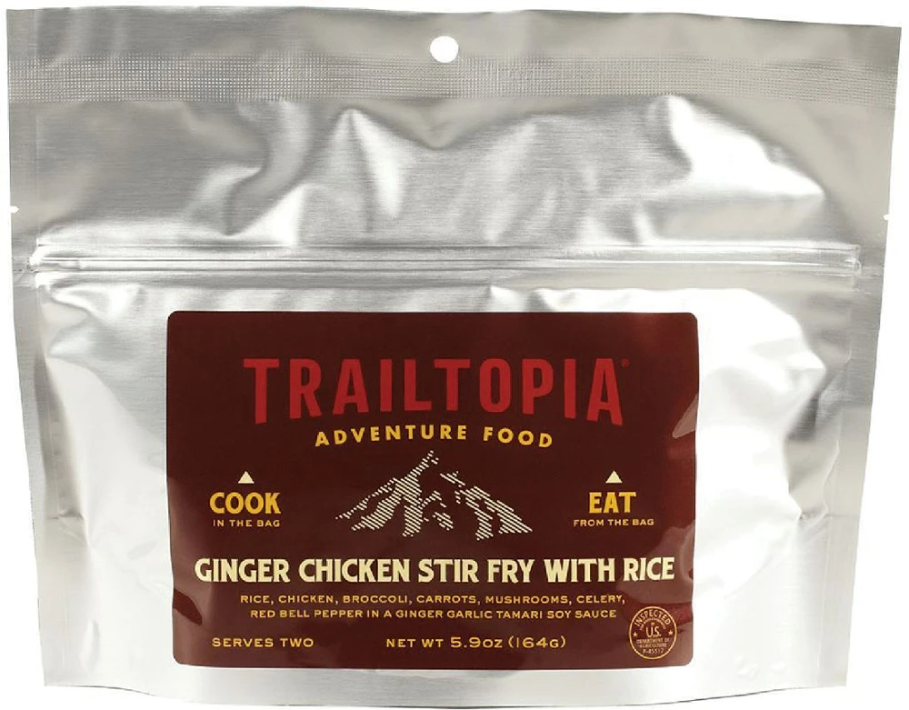 Trailtopia Ginger Chicken Stir Fry with Rice - 2 Servings - None