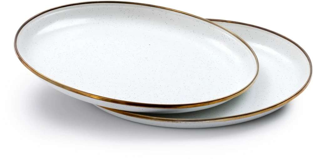 Barebones Enamelware Plates - Package of 2 - Eggshell