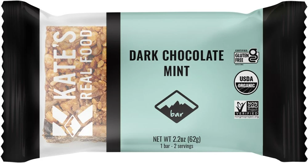Kate's Real Food Dark Chocolate Mint Bar - 2.2 oz - Peppermint Dark Choc Cacao
