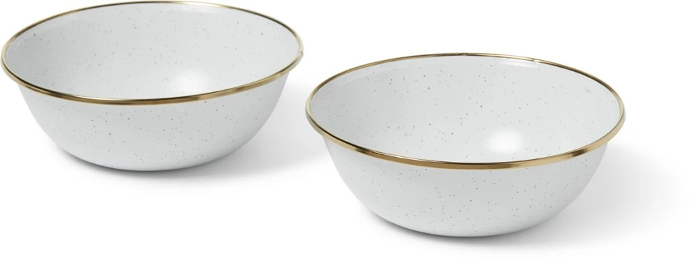Barebones Enamelware Bowls - Package of 2 - Eggshell - Image 2