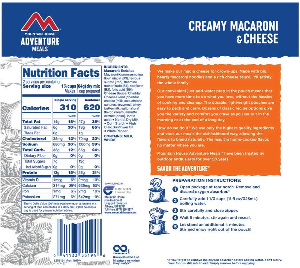 Mountain House Creamy Macaroni & Cheese - 2 Servings - Image 2