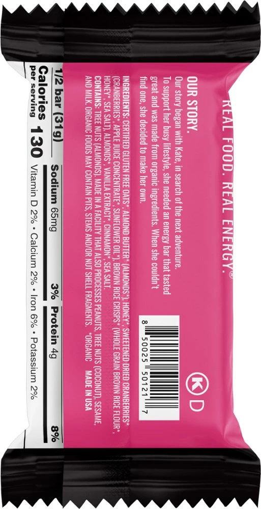 Kate's Real Food Oatmeal Cranberry & Almond Bar - Oatmeal Cranberry Almond - Image 2