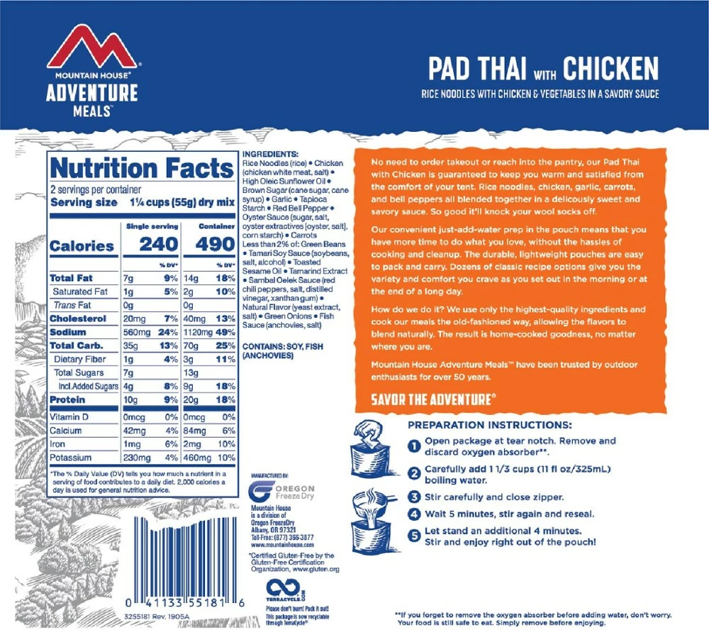 Mountain House Pad Thai with Chicken - 2 Servings - Image 2