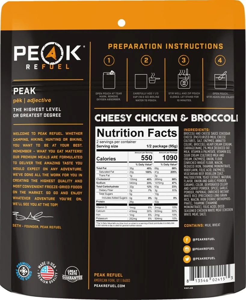 PEAK REFUEL Cheesy Chicken Broccoli - 2 Servings - None - Image 2