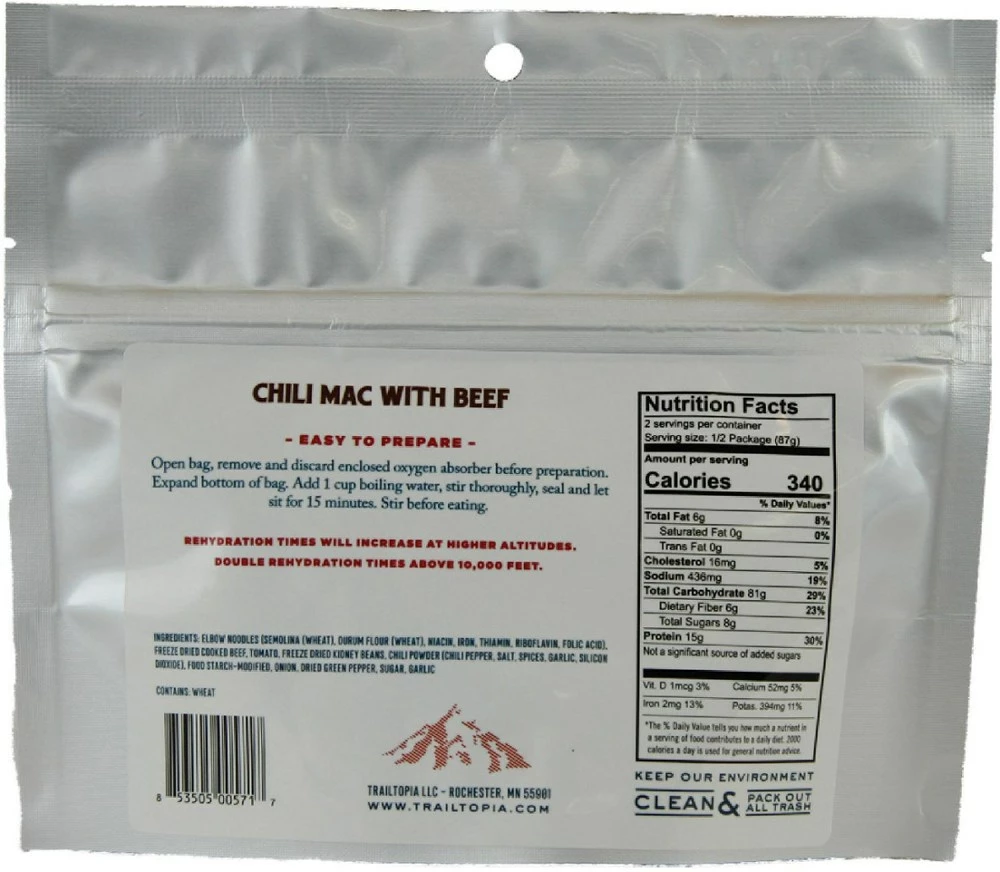 Trailtopia Chili Mac with Beef - 1 Serving - None - Image 2