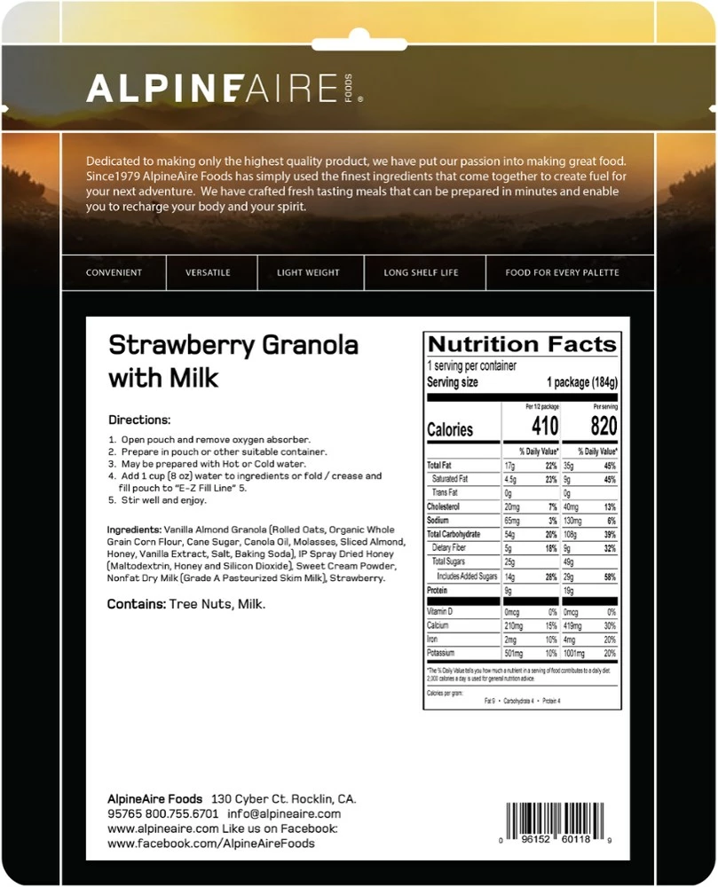 AlpineAire Foods Strawberry Granola with Milk - None - Image 3