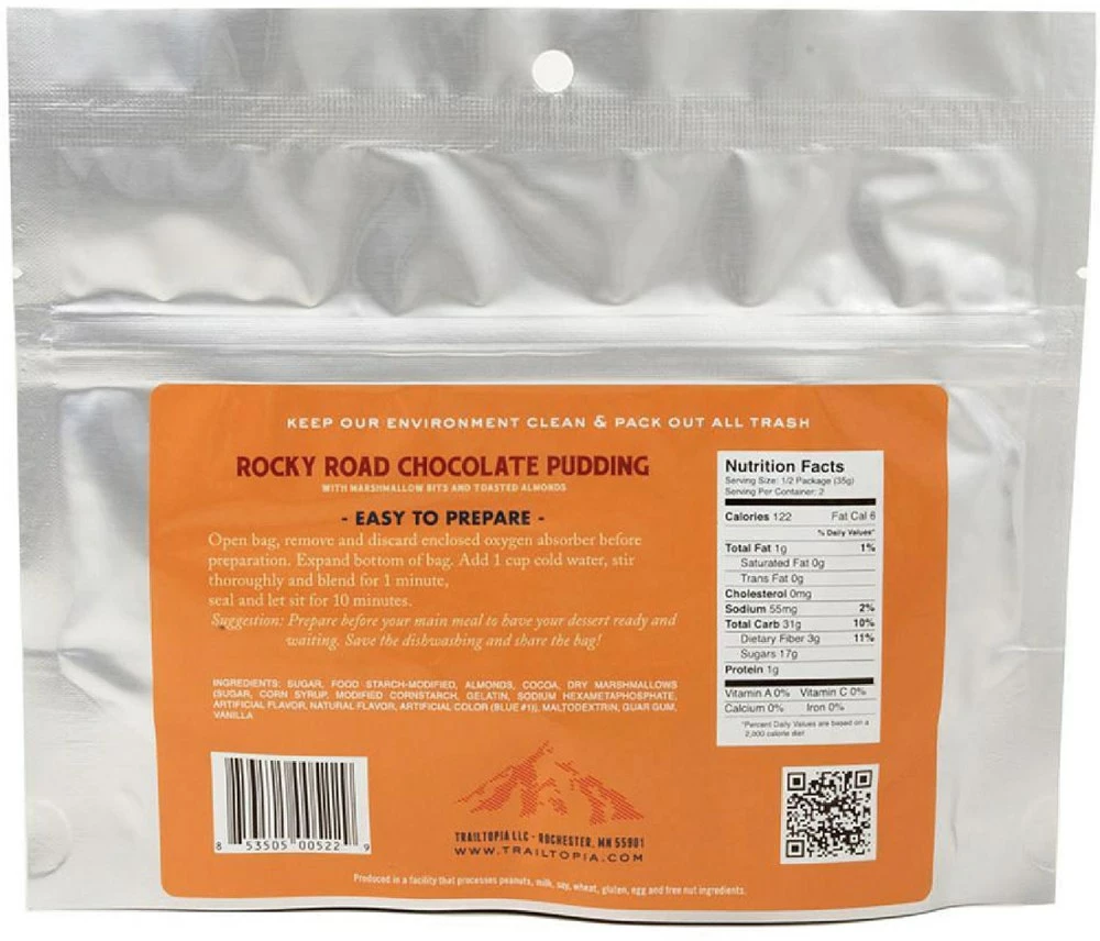 Trailtopia Rocky Road Chocolate Pudding - 2 Servings - None - Image 2