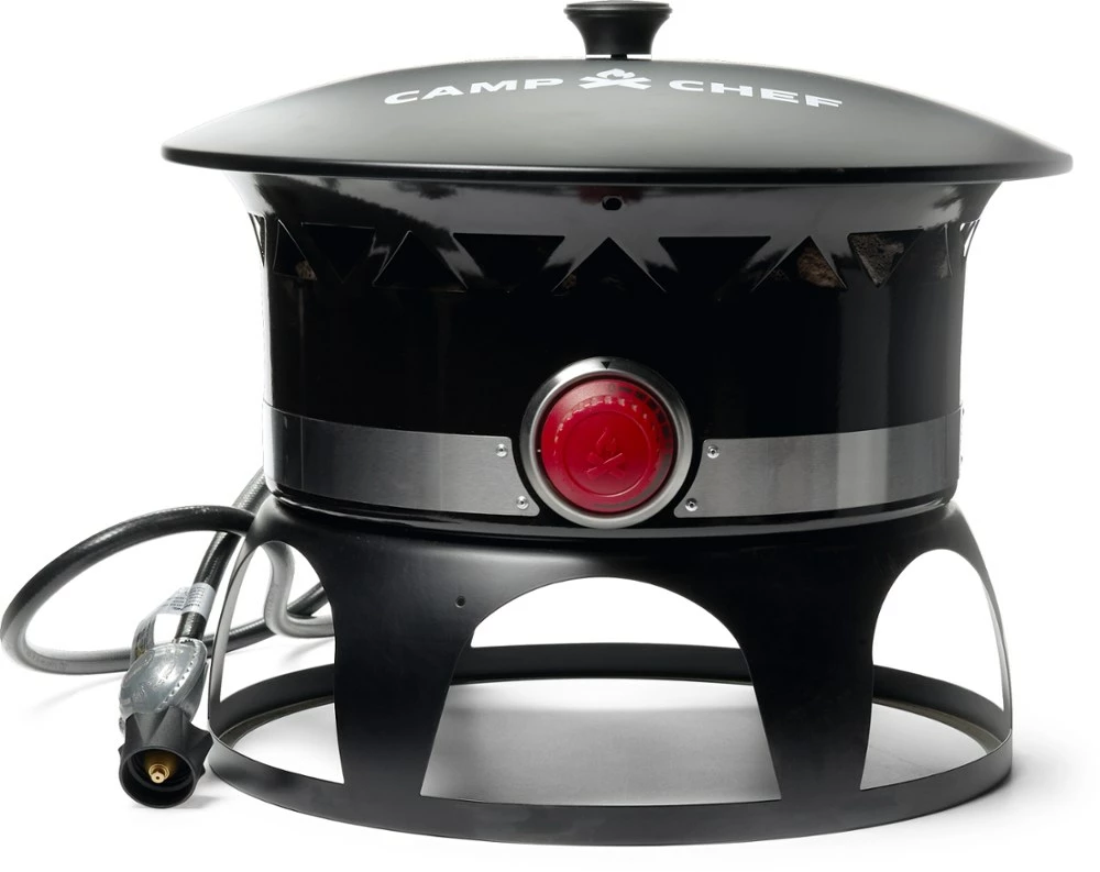 Camp Chef Redwood Gas Fire Pit with Lid and Heat-Dispersing Lava Rocks