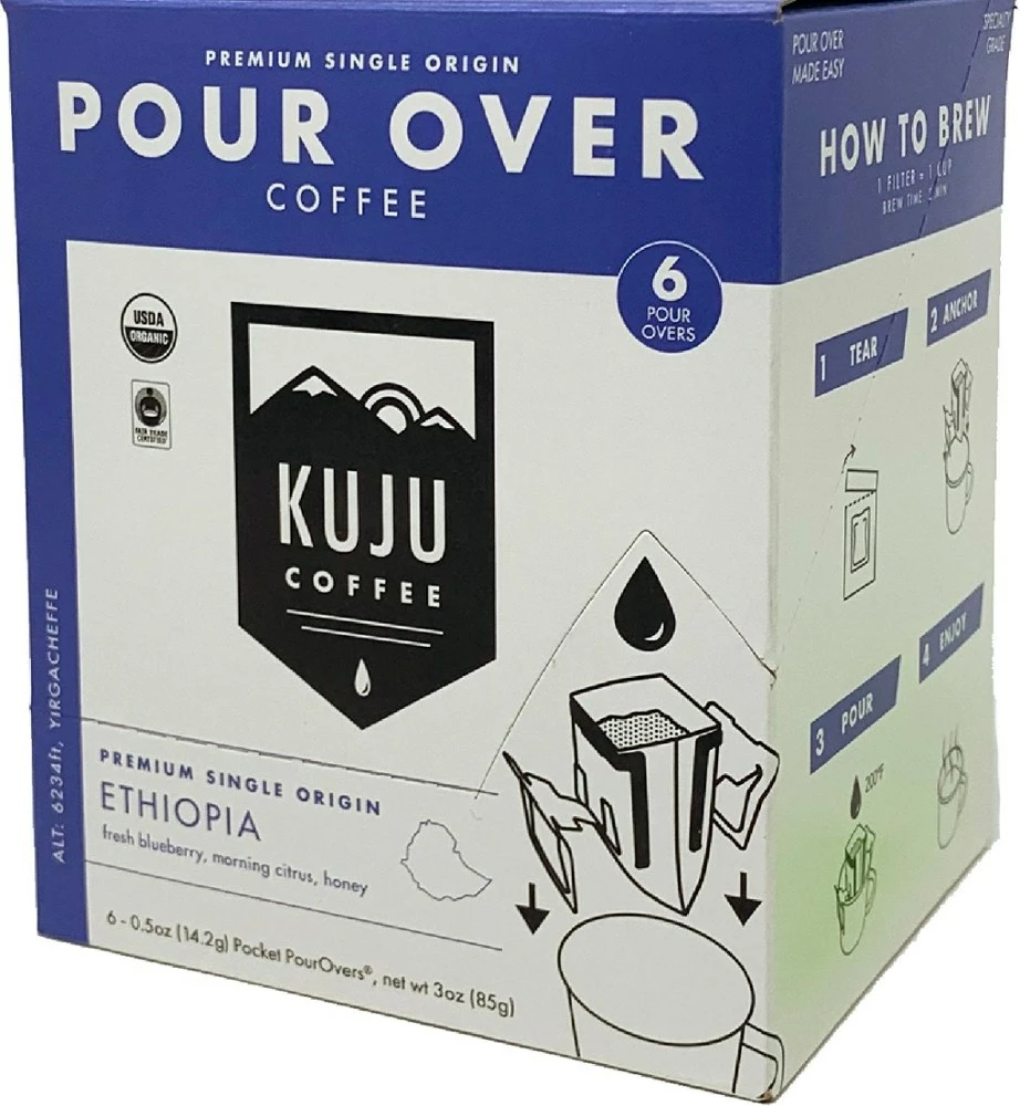 Kuju Coffee Single Origin Single-Serve Pour Over Coffee - Package of 6 - Image 9