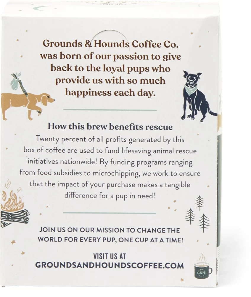 Grounds & Hounds Coffee Co. Off Trail Single-Serve Steeping Coffee Pouches - Package of 10 - Dark Roast - Image 2