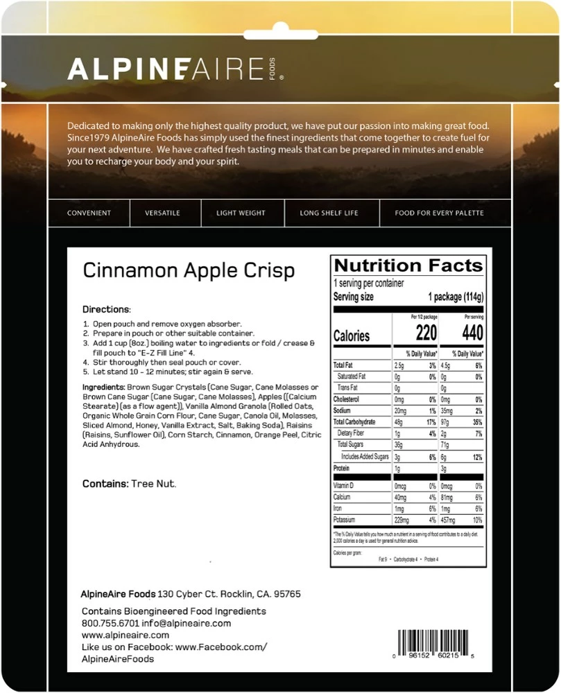 AlpineAire Foods Cinnamon Apple Crisp - 1 Serving - Image 3