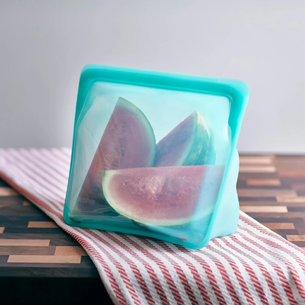 Stasher Mega Stand-Up Stasher Bag - 104 fl. oz. - Aqua - Image 3