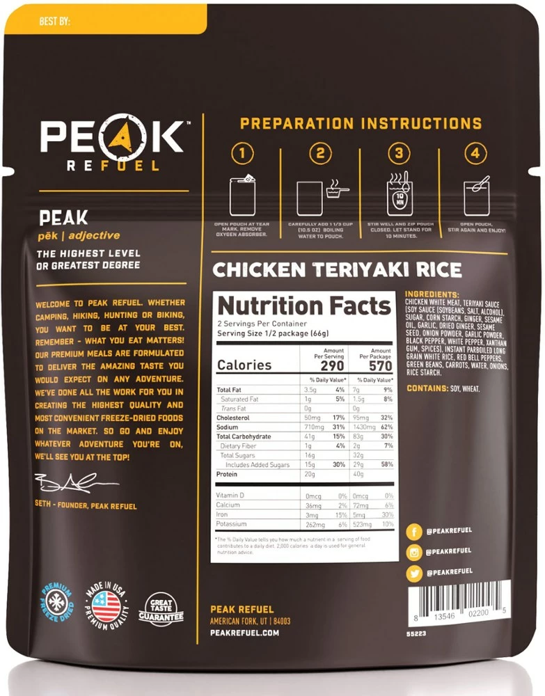 PEAK REFUEL Chicken Teriyaki Rice - 2 Servings - Image 2