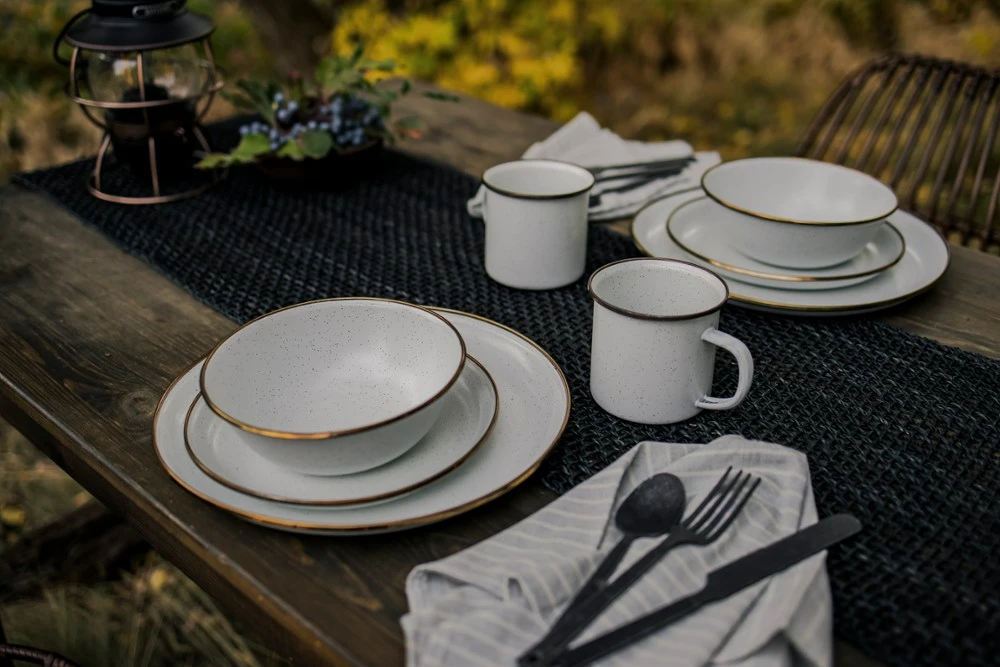 Barebones Enamelware Bowls - Package of 2 - Eggshell - Image 4