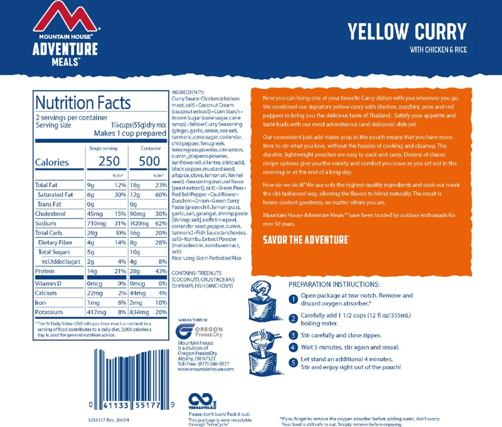 Mountain House Yellow Curry with Chicken - 2 Servings - Image 2