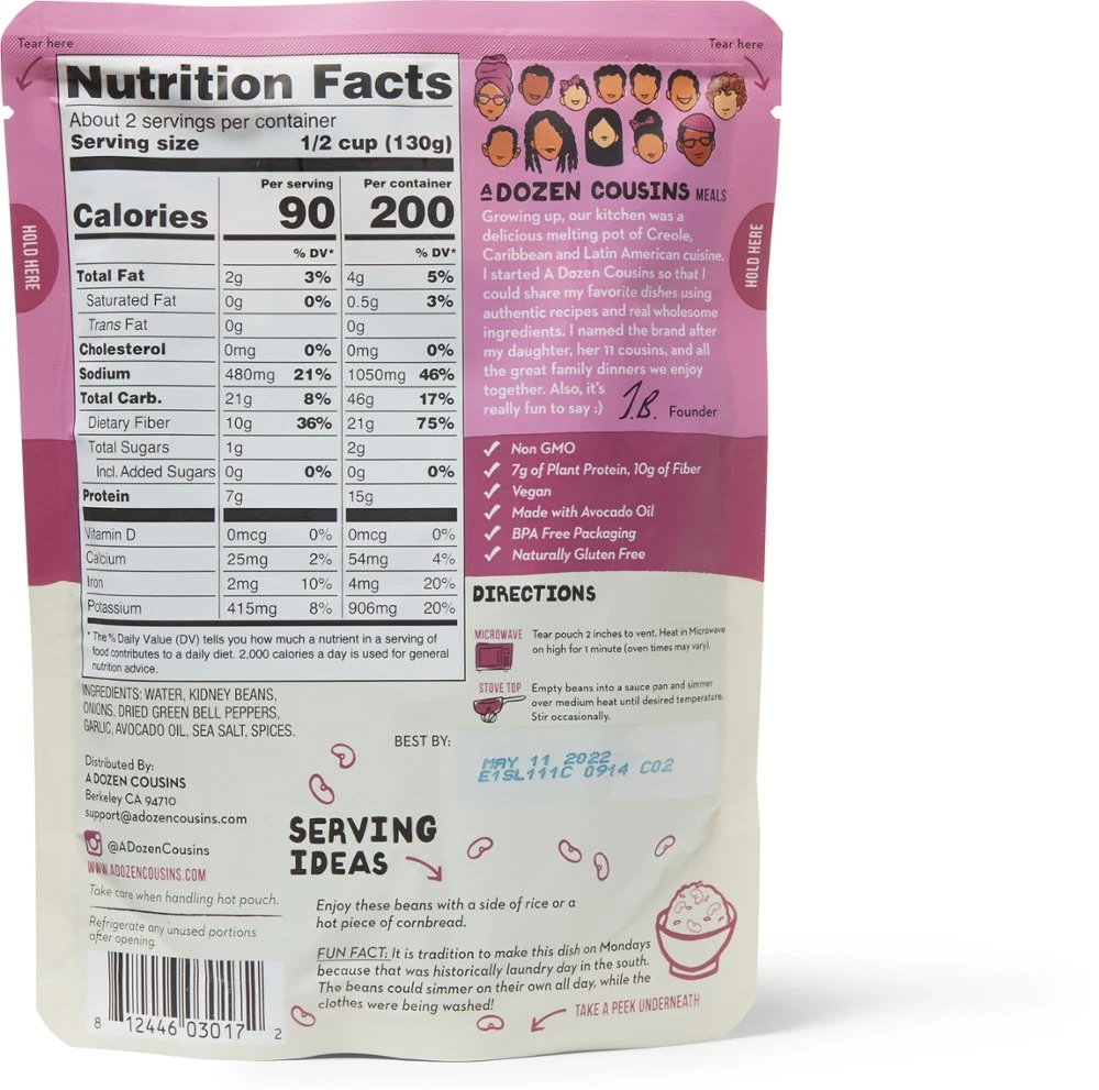 A Dozen Cousins Seasoned Beans - 2 Servings - Image 2