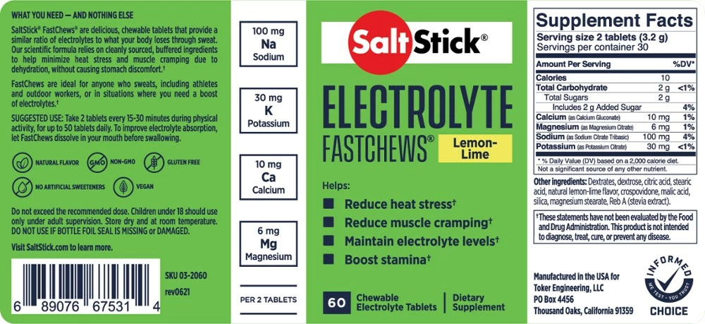 SaltStick Fastchews Chewable Electrolyte Tablets - 60 Tablets - Image 2